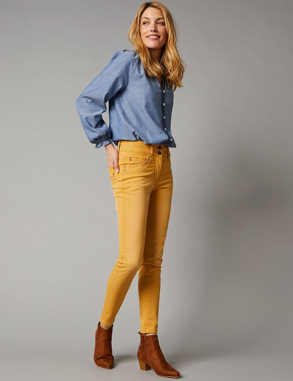 Jean 7/8ème fuselé couleur (miel)