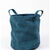 Panier rond velours déco rangement (bleu canard)