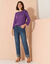 Pull col bateau manches 3/4 (parme)
