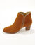 Leren boots met goudkleurig biesje (karamel)
