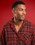 Pyjamabroek met jasje met knopen, geruite flanel (rood / groen)