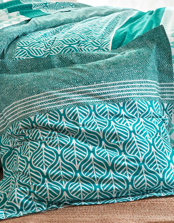 Linge de lit Tommy imprimé géométrique - coton (cèdre)