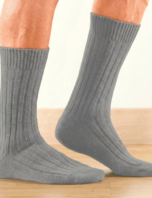 Mi-chaussettes anti-froid non comprimantes - lot de 2 paires (gris)