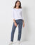 T-shirt met Tunesische hals en lange mouwen (wit)