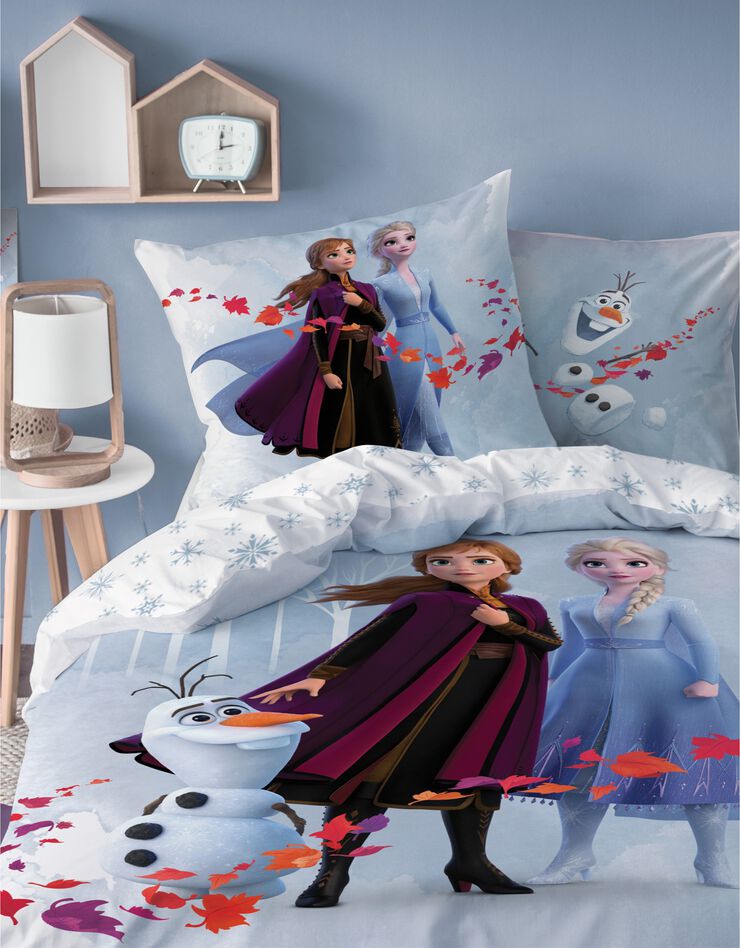 Parure de lit enfant Trio La Reine des Neiges® - coton (bleu)