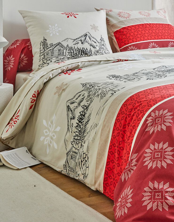 Bedlinnen Montana in flanel (rood)