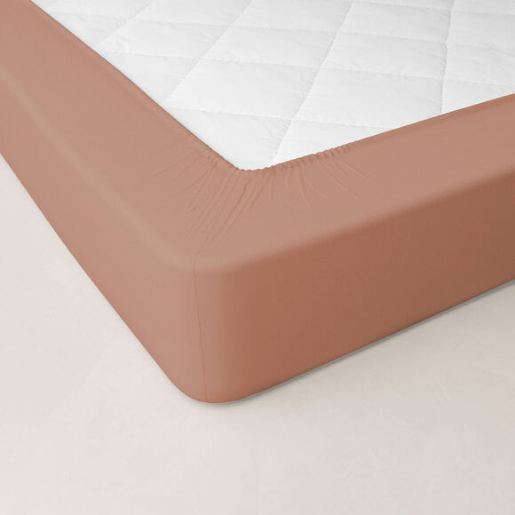 Hoeslaken van katoenbatist, 72 draden/cm&sup2; - hoek 40 cm (praline)