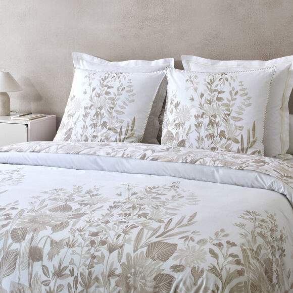 Linge de lit Lisa - percale de coton imprim&eacute;e 80 fils/cm&sup2; (sable)