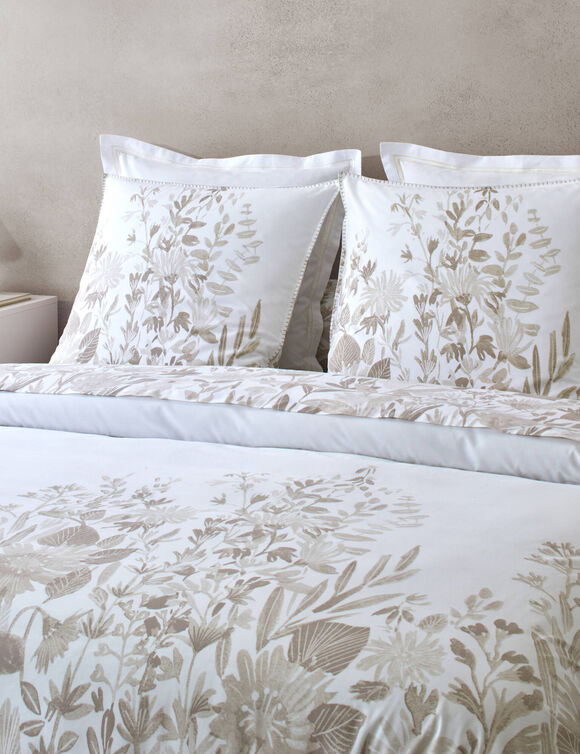 Linge de lit Lisa - percale de coton imprim&eacute;e 80 fils/cm&sup2; (sable)