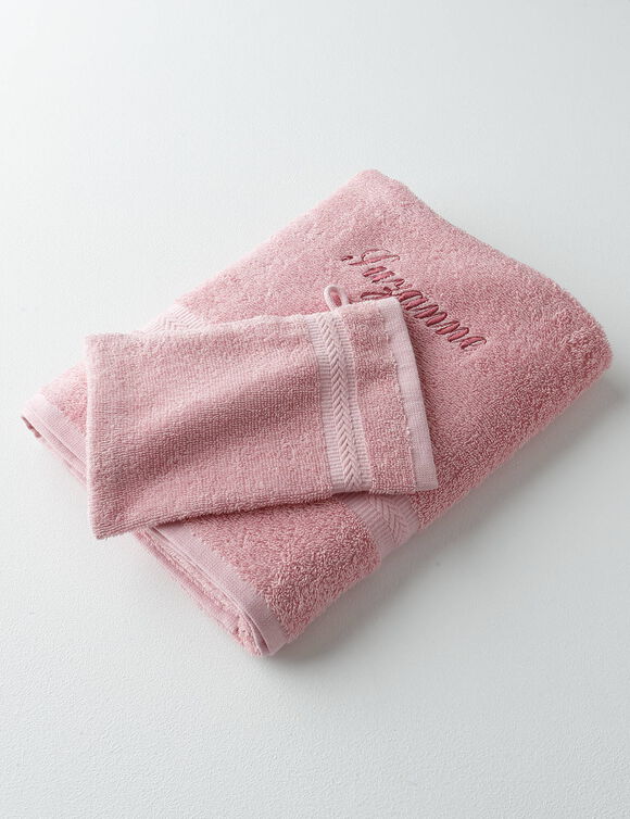 Collection serviettes de bain personnalis&eacute;es - confort moelleux 420 g/m&sup2; (rose gris&eacute;)