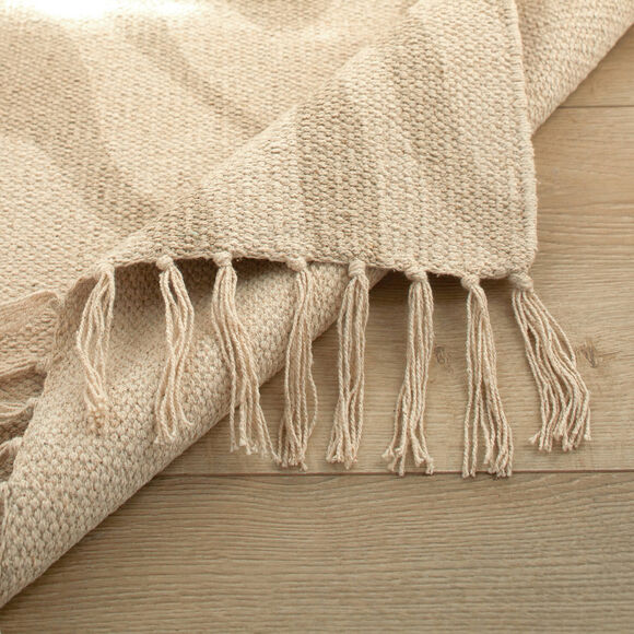 Tapis imprimé Evald pur coton (naturel)