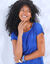Lange jurk in tricot (blauw)