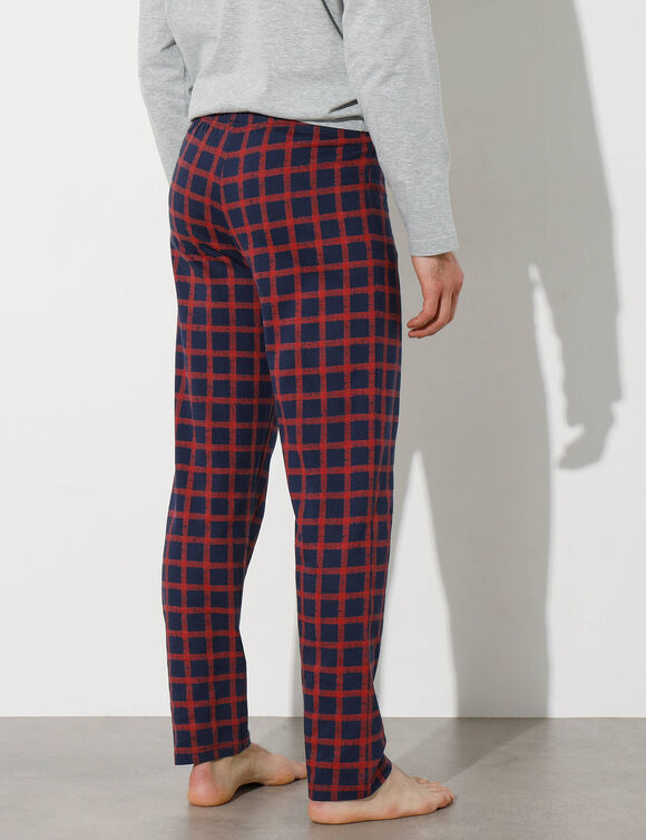 Pantalon pyjama imprimé carreaux (marine / rouge)