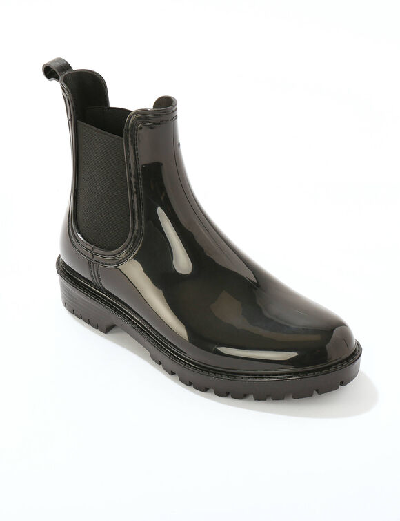 Chelsea regenbottines, gekartelde zool (zwart)
