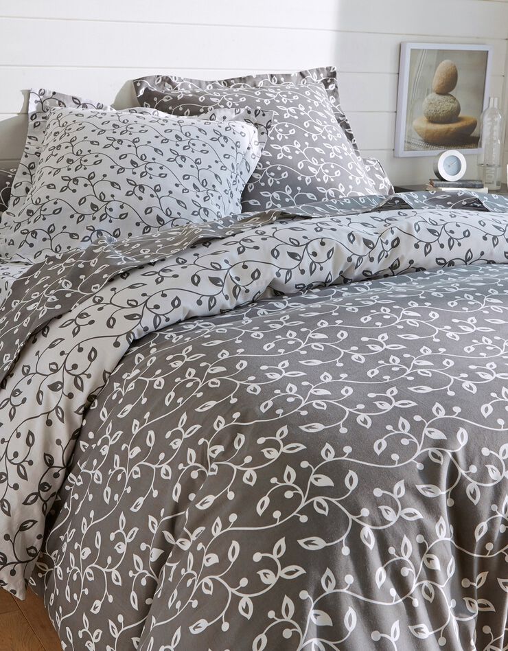 Linge de lit Héritage flanelle à motifs volutes, gris Linge de lit Héritage flanelle à motifs volutes, gris, hi-res image number 1