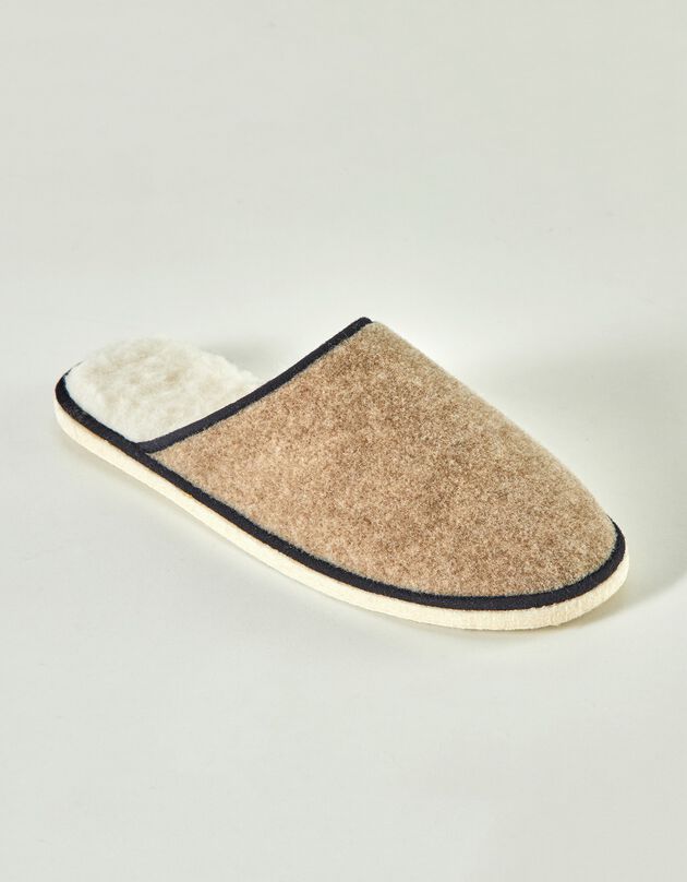 Chaussons mules, collection "Intemporelle" (beige)