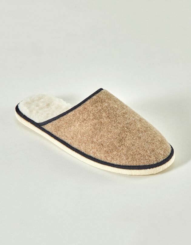 Chaussons mules, collection "Intemporelle" (beige)