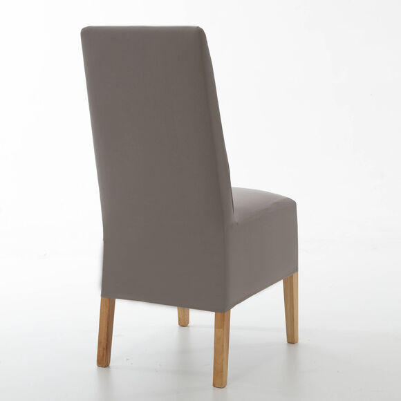 Vitrage met geborduurde pluimen (taupe)