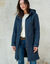 Gematelasseerde parka in microvezel (marine)