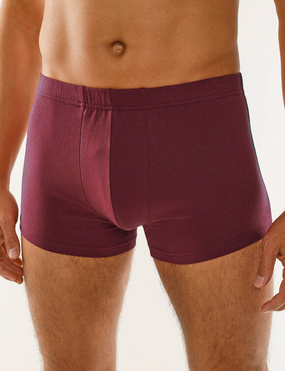 Boxer 100% coton - lot de 4 (vert + rouge + gris)