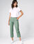 Rechte 7/8-broek met stretch (grijsgroen)