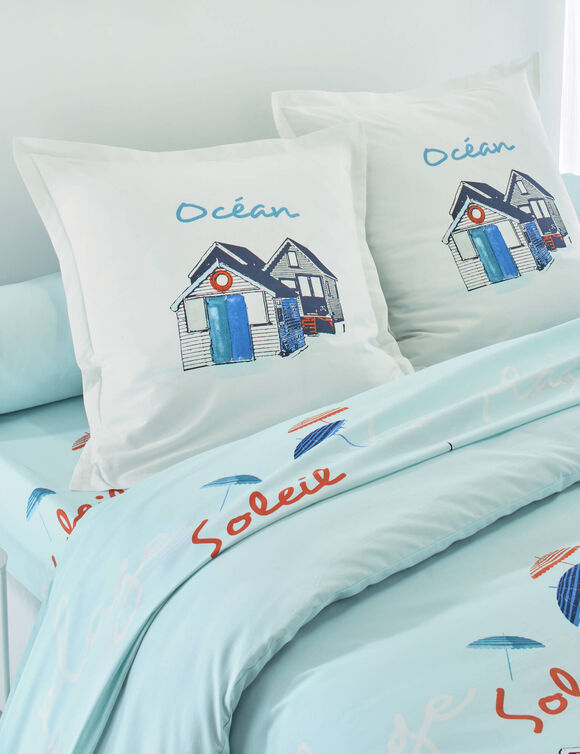 Bedlinnen Cabine, in bedrukt katoen (blauw)