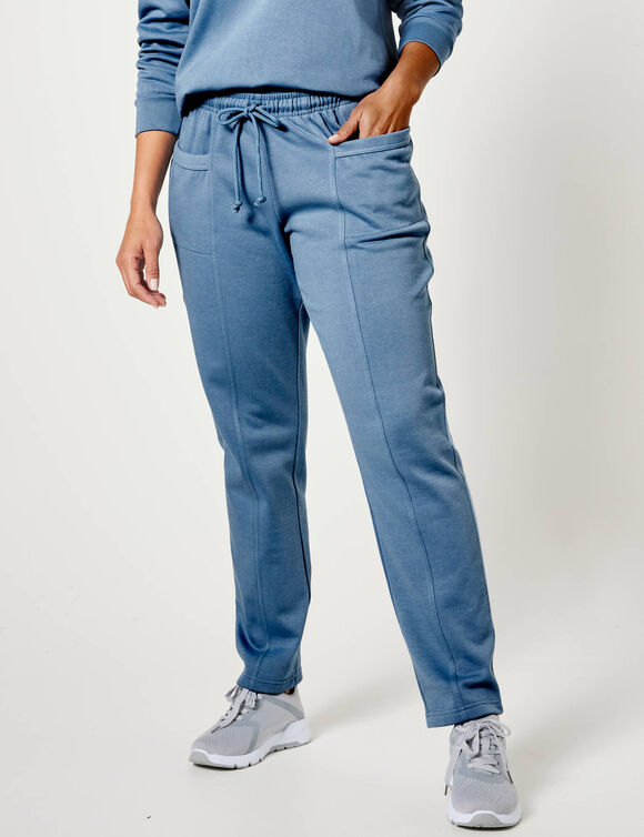 Pantalon jogging, molleton gratté (bleu jean)
