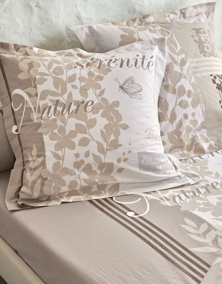 Bedlinnen Séverine in katoen met natuurprint (beige)
