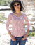 Bedrukt T-shirt met lange mouwen in biokatoen (roze)