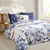Linge de lit Danae en coton imprim&eacute; (bleu encre)