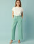 Pantalon large fluide Spécial Petites (vert jade)