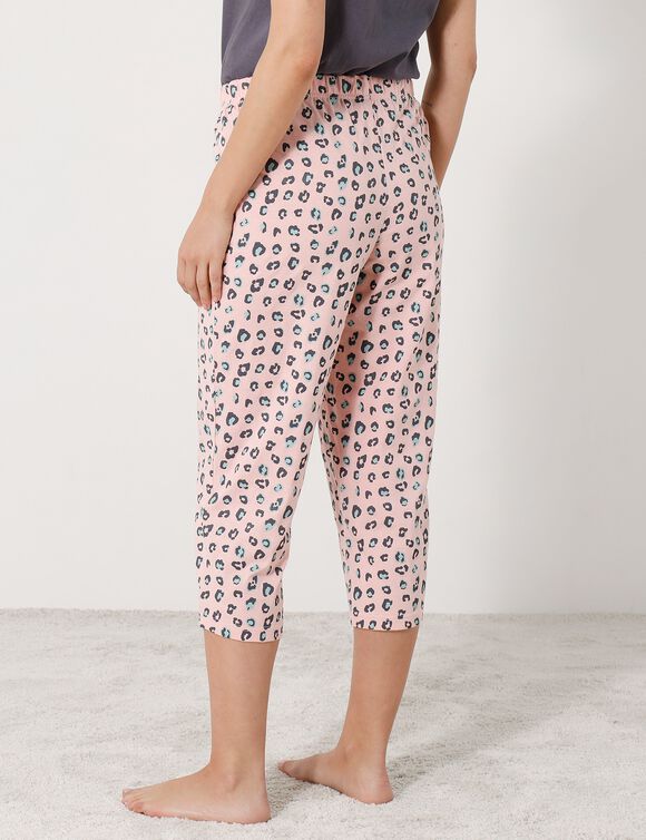 Pantacourt pyjama imprimé "Beautiful" (rose)