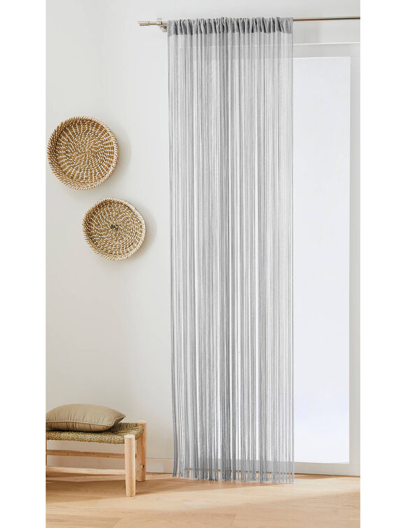 Draadgordijn, versnijdbaar, met zoom voor de gordijnroede (grijs)