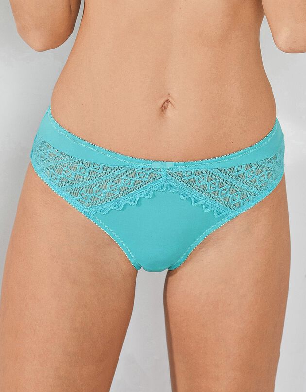 Broekje in microvezel en kant Morella - set van 2, aqua Broekje in microvezel en kant Morella - set van 2, aqua, hi-res