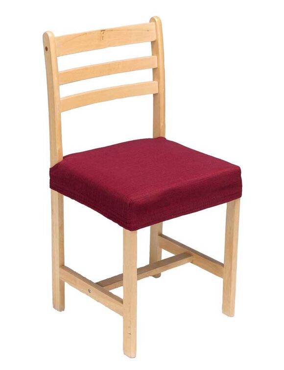 Housse chaise unie extensible - housse int&eacute;grale ou assise seule (bordeaux)