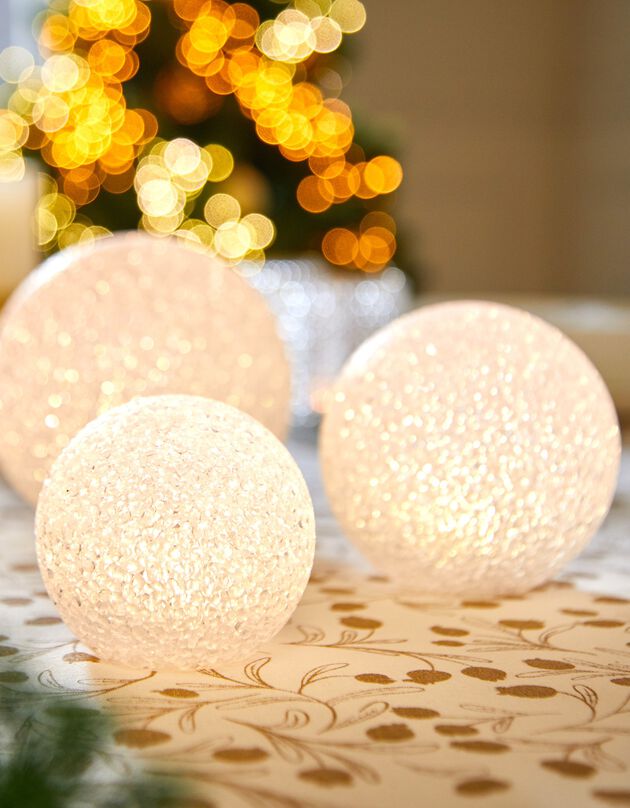 Lichtgevende bol met effect van gebroken glas - set van 3 (uniek)