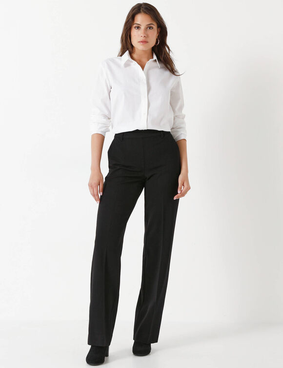 Elegante, rechte broek, effen (zwart)