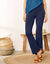 Legging bootcut uni, taille élastiquée (marine)