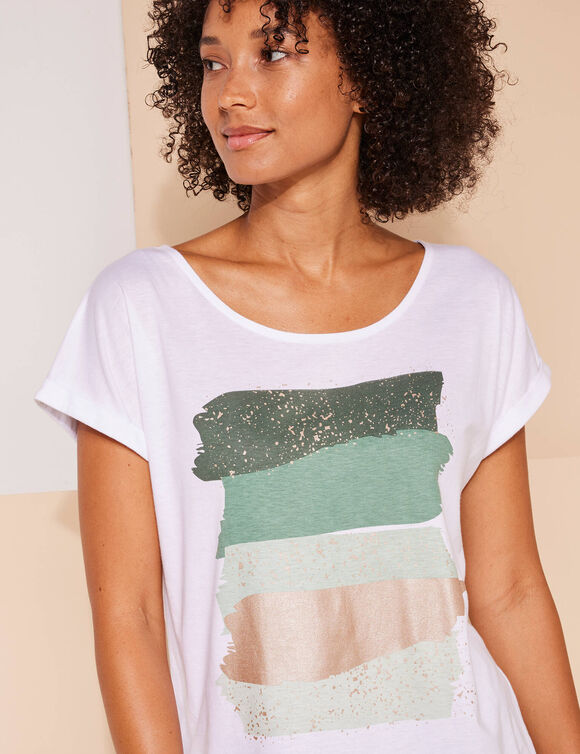 T-shirt boite imprimé "arty", maille jersey (vert)