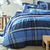 Linge de lit Scott - flanelle tiss&eacute; teint 160 g/m&sup2; (bleu)