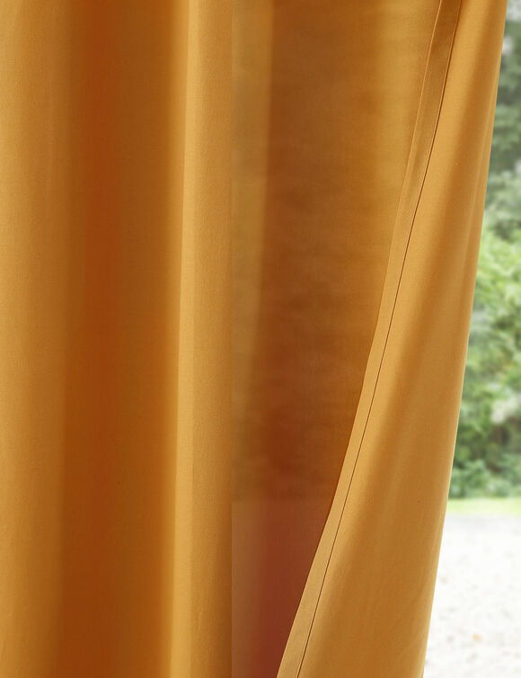 Rideau bachette uni tamisant oeillets (miel)