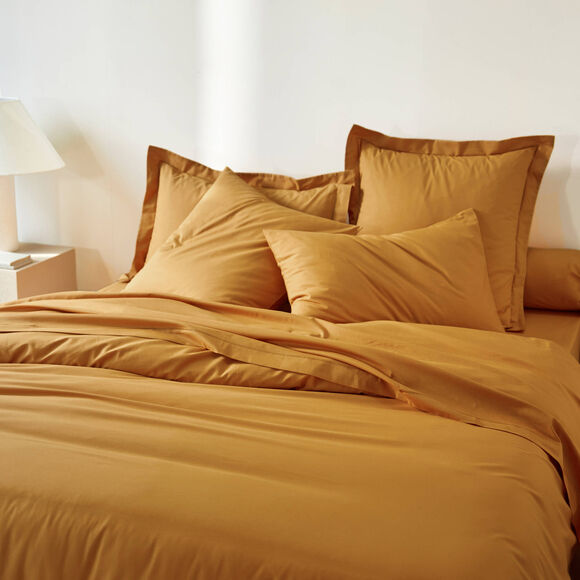 Linge de lit uni polyester-coton Colombine (miel)