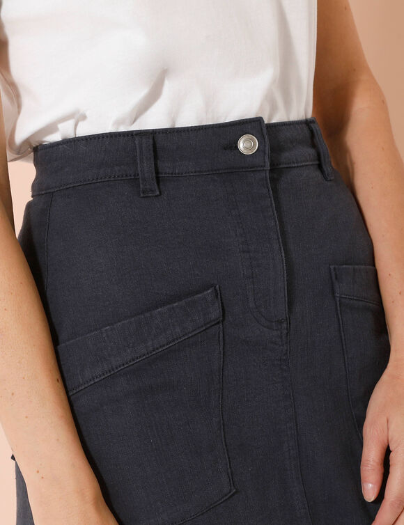 Uitlopende rok met zakken (marine)