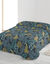 Couette microfibre imprim&eacute;e Feuilles 200 g/m&sup2; (bleu canard / miel)
