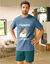 Pyjama short manches courtes marmotte (bleu / vert)