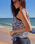 Tankinitop met zebraprint (zwart)