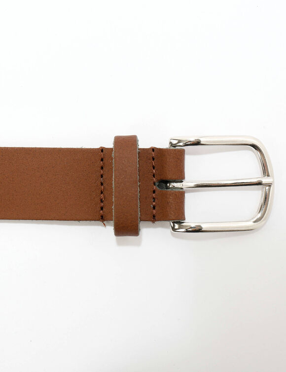 Ceinture en croûte de cuir tannage végétal (caramel)