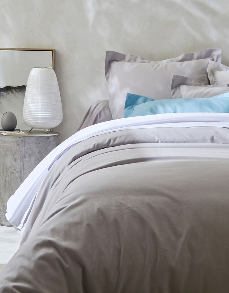 Linge de lit uni - coton bio (gris)