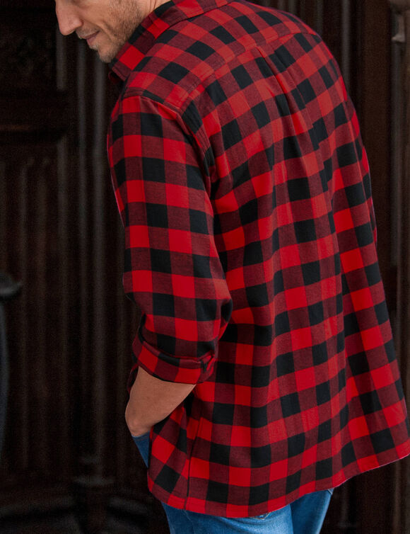 Chemise carreaux écossais flanelle (rouge / noir)