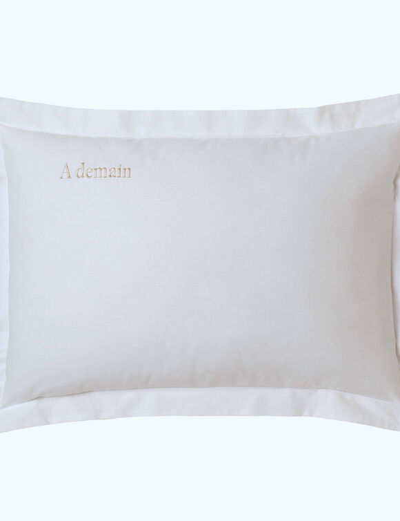 Katoenen kussensloop, personaliseerbaar (wit)